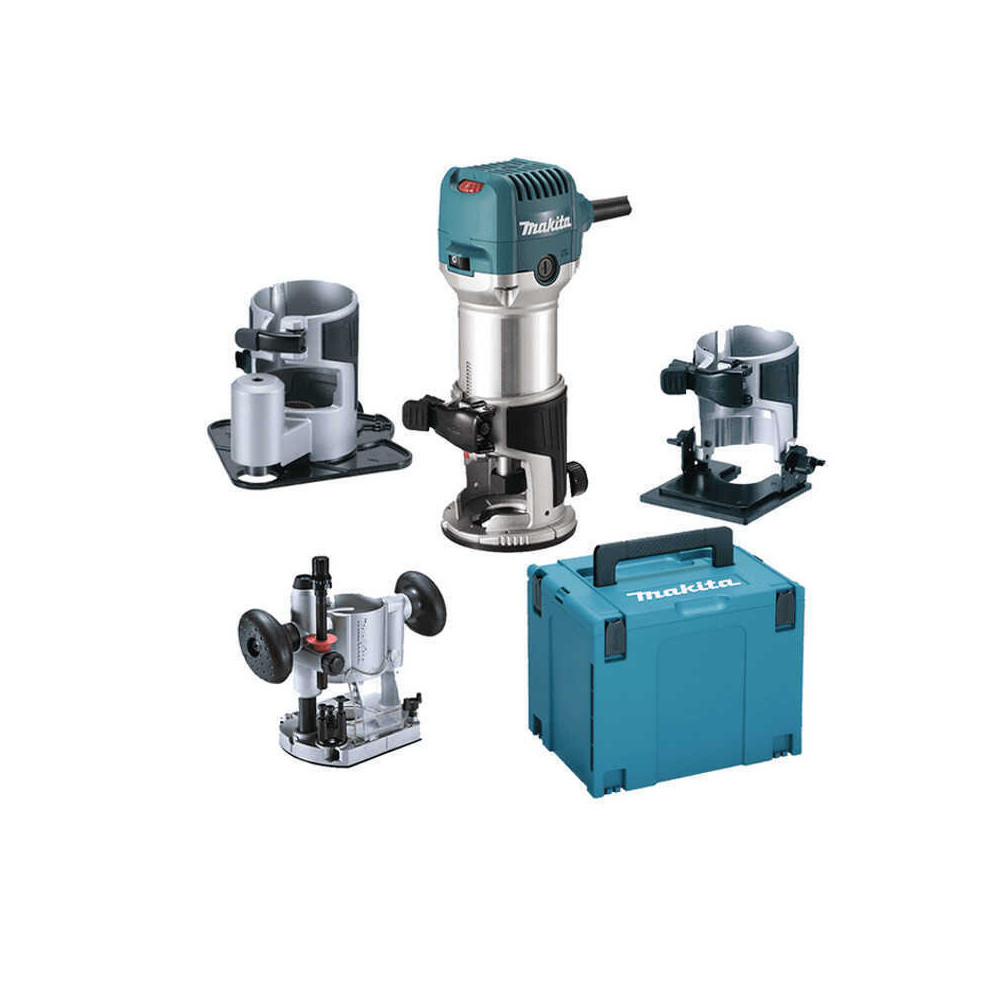 Affleureuse-défonceuse 710 W Makita RT0702CX3J avec 4 bases (en Makpac) | ProForPro