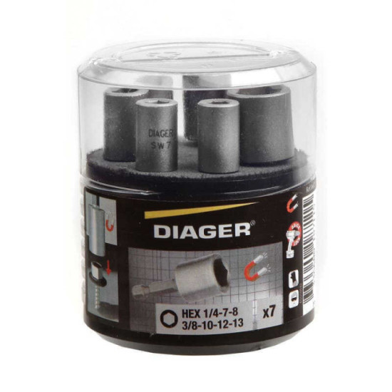 Jeu de 7 douilles magnétiques PRO vis hexagonale Diager U602 | ProForPro