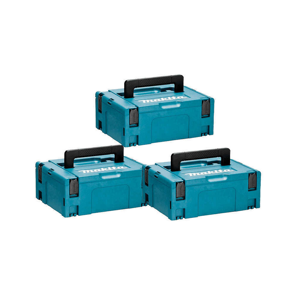 Lot de 3 coffrets de transport Makita MAKPAC2-SETx3 Makpac taille 2 | ProForPro