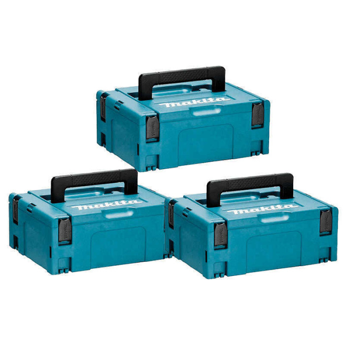 Lot de 3 coffrets de transport Makita MAKPAC2-SETx3 Makpac taille 2 | ProForPro
