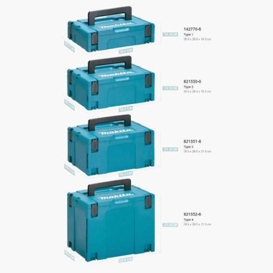 Lot de 3 coffrets de transport Makita MAKPACSET Makpac tailles 2, 3 et 4 | ProForPro