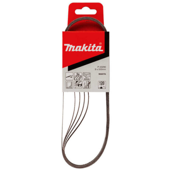 Bandes abrasives 9x533 mm grain 120 x5 Makita P-43290 | ProForPro