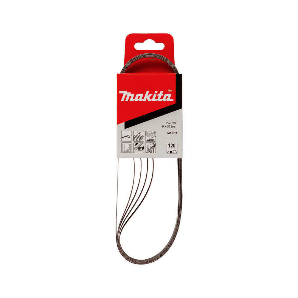 Bandes abrasives 9x533 mm grain 120 x5 Makita P-43290 | ProForPro