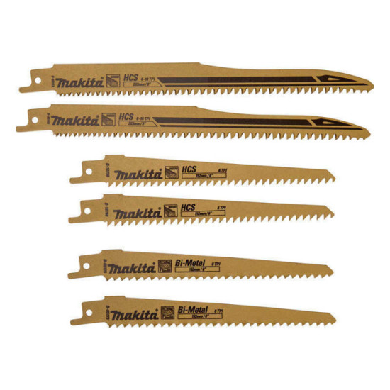 Pack de 6 lames de scie sabre 203 mm pour bois Makita B-44432 | ProForPro