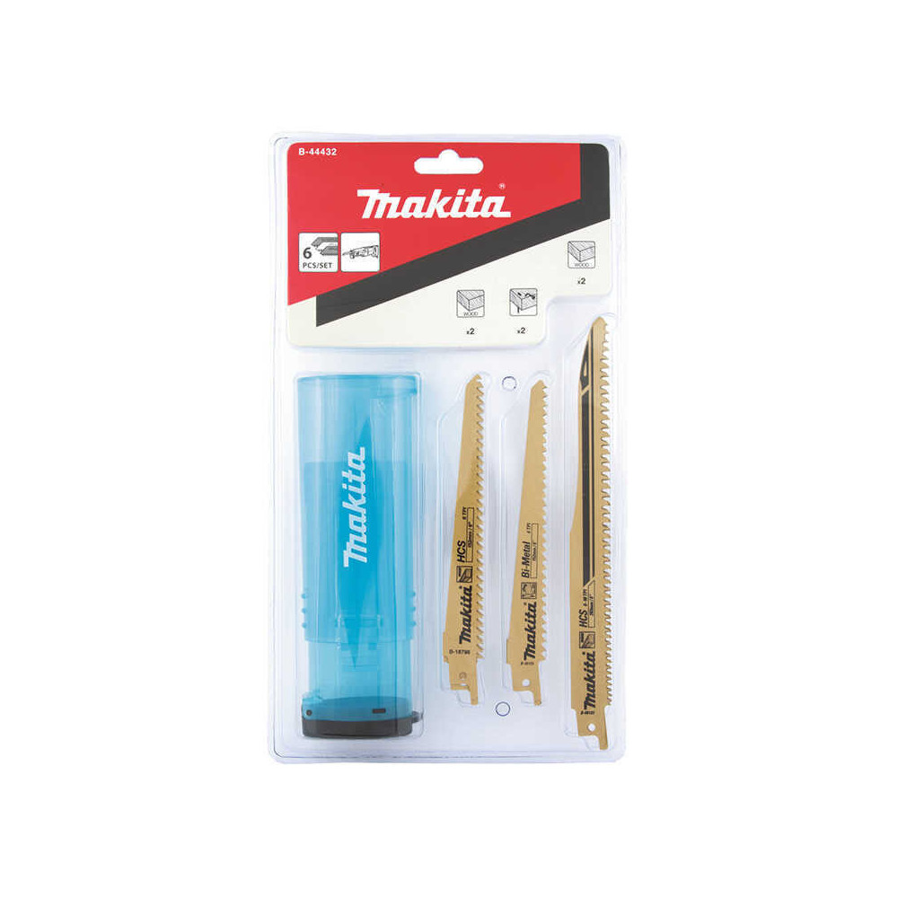Pack de 6 lames de scie sabre 203 mm pour bois Makita B-44432 | ProForPro