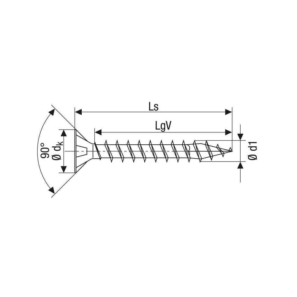 SPAX Vis à bois cruciforme inox tête fraisée - 180 pcs