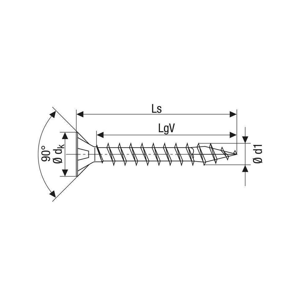 SPAX Vis à bois cruciforme inox tête fraisée - 360 pcs