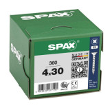 SPAX Vis à bois cruciforme inox tête fraisée - 360 pcs