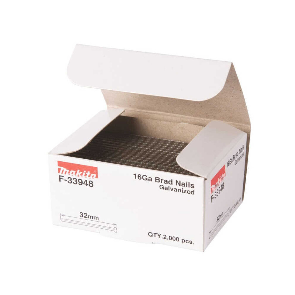 Clous Brads 16 Ga galvanisés 32 mm Makita F-33948 (2000 pcs) | ProForPro
