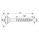 SPAX Vis à bois T-STAR T20 inox tête fraisée - 90 pcs