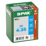 SPAX Vis à bois T-STAR T20 inox tête fraisée - 90 pcs
