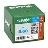 SPAX Vis à bois T-STAR T20 inox tête fraisée - 90 pcs