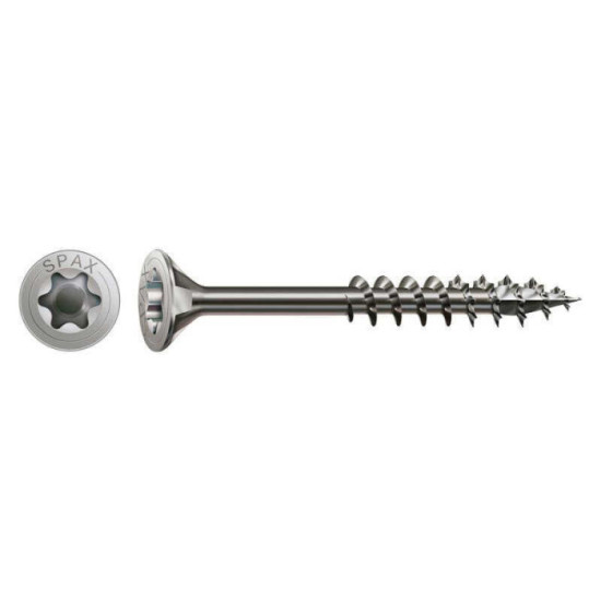 SPAX Vis Torx T-STAR inox tête fraisée - 180 pcs