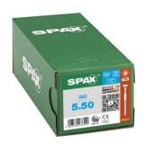 SPAX Vis terrasse tête cylindrique T25 inox A2 - 360 pcs