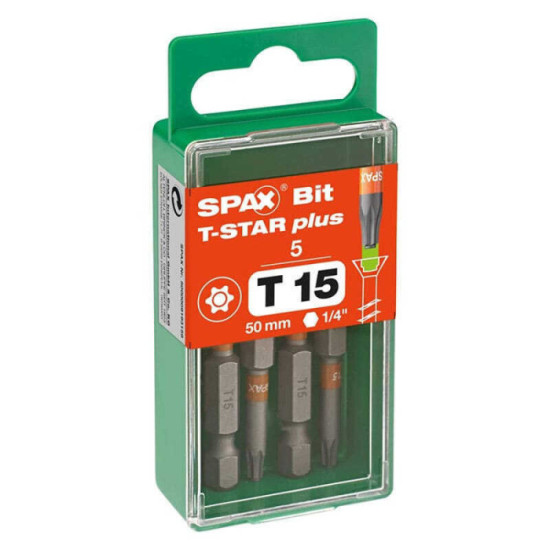 SPAX Embouts T-STAR 50 mm inox A2 - Lot de 5