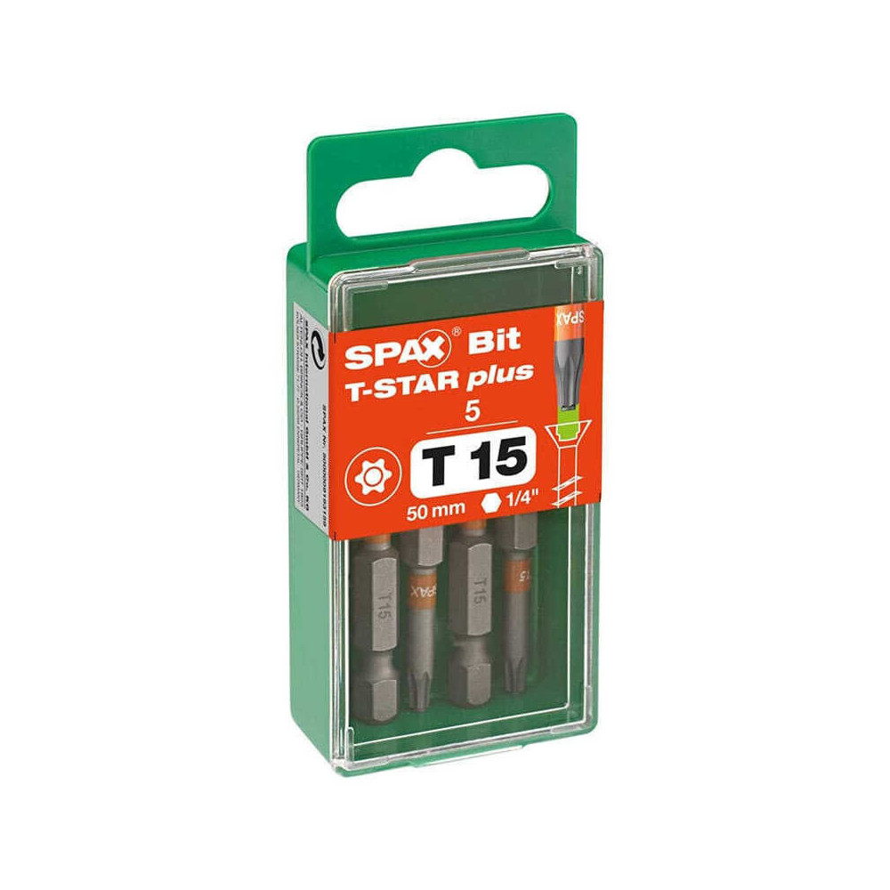 SPAX Embouts T-STAR 50 mm inox A2 - Lot de 5