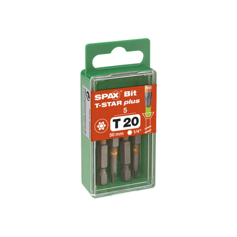 SPAX Embouts T-STAR 50 mm inox A2 - Lot de 5
