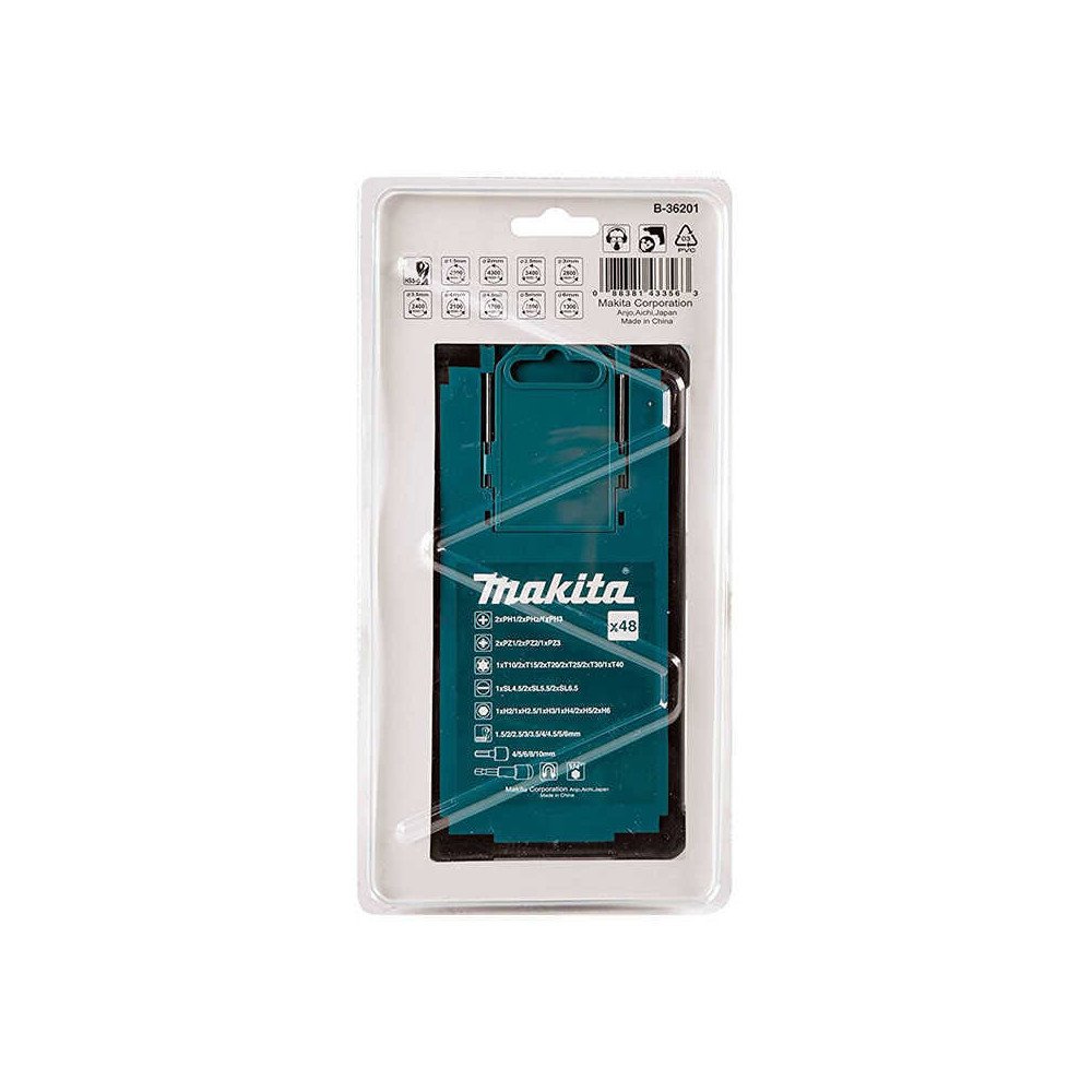 Jeu de 48 pièces HSS-G forets et accessoires Makita B-36192 | ProForPro