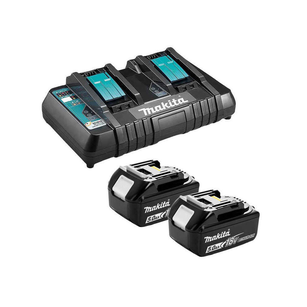 Pack énergie 18V LXT 2x 5,0 Ah + chargeur double Makita 199482-2