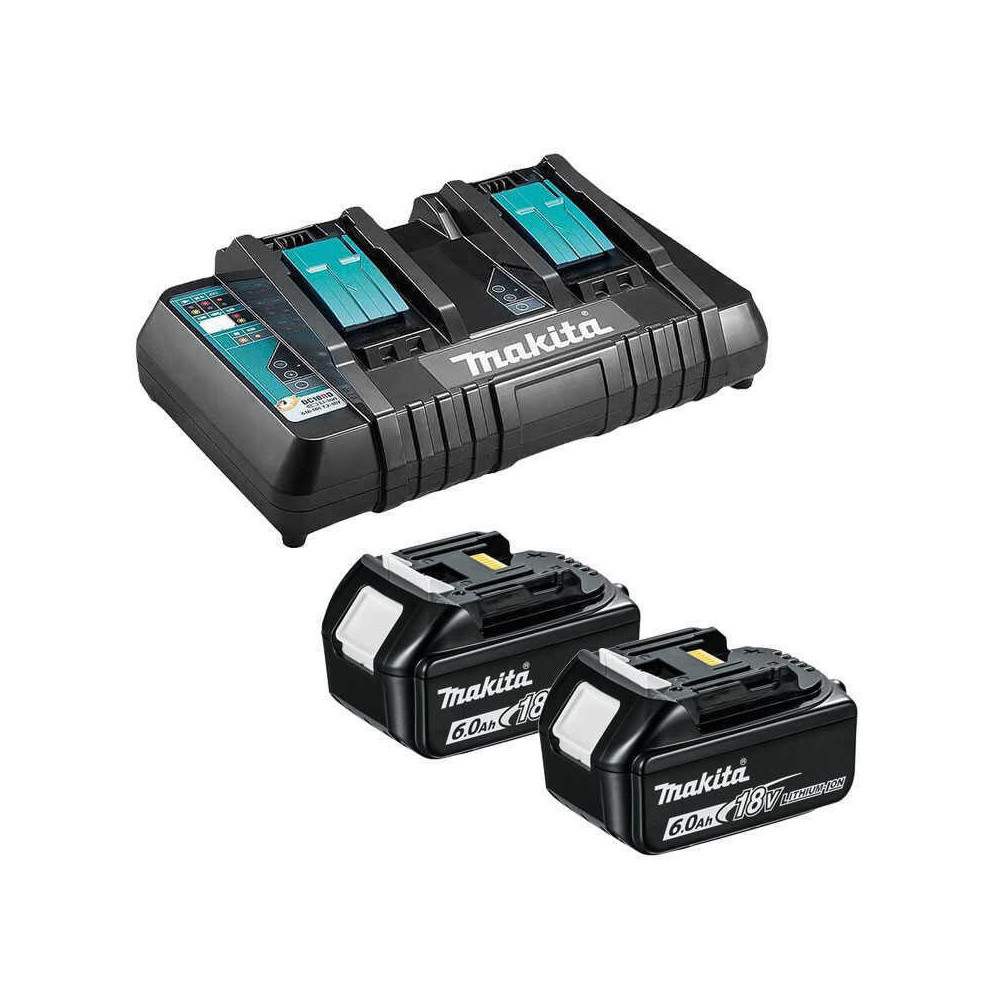 Pack énergie 18V LXT 2x 6,0 Ah + chargeur rapide Makita 199484-8