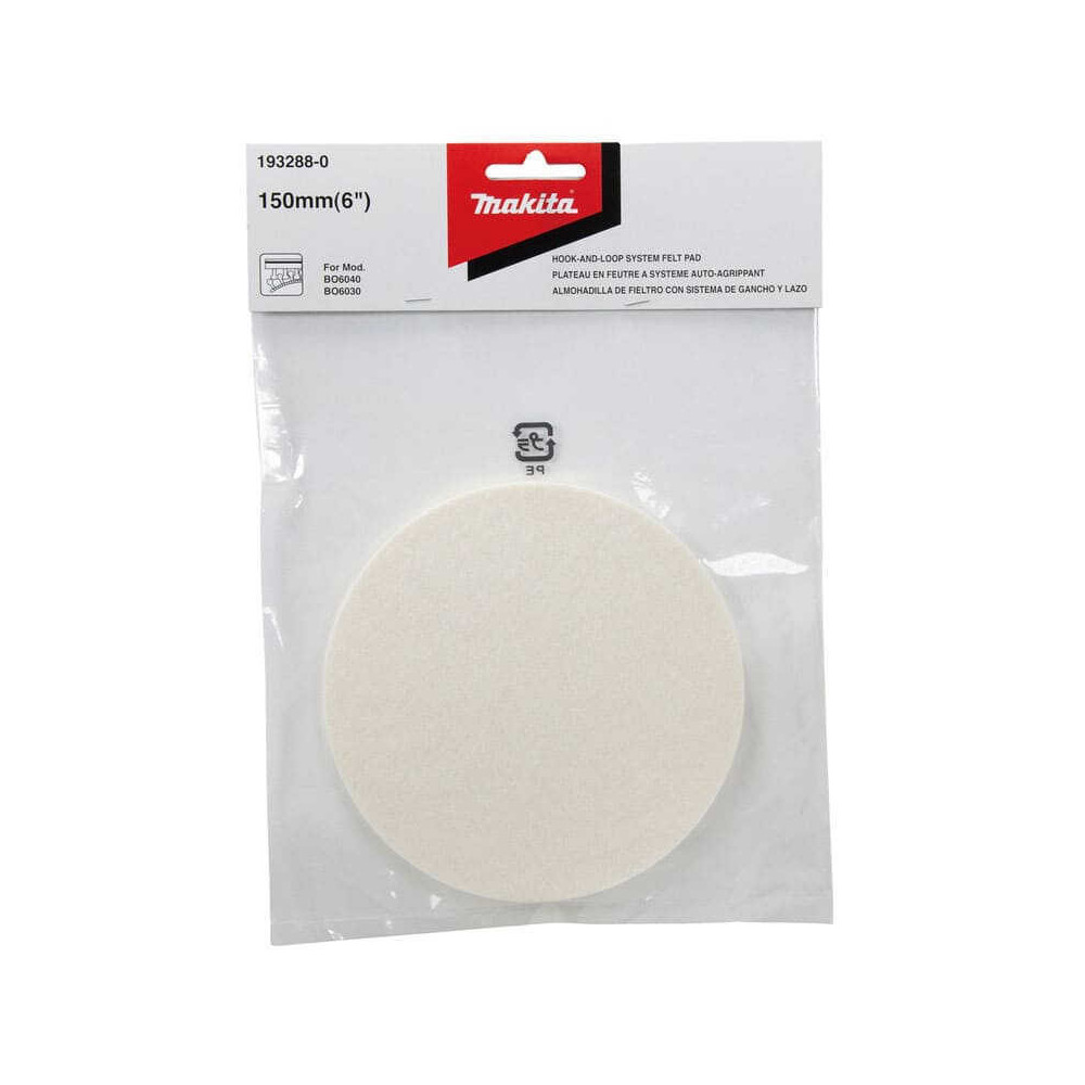 Patin de polissage feutre auto-agrippant Makita 193288-0 Ø150 mm | ProForPro