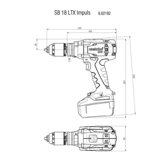 Perceuse à percussion 18V SB 18 LTX Impuls Metabo machine seule
