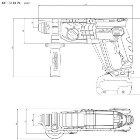 Perforateur-burineur 18V SDS-Plus KH 18 LTX 24 Metabo machine seule