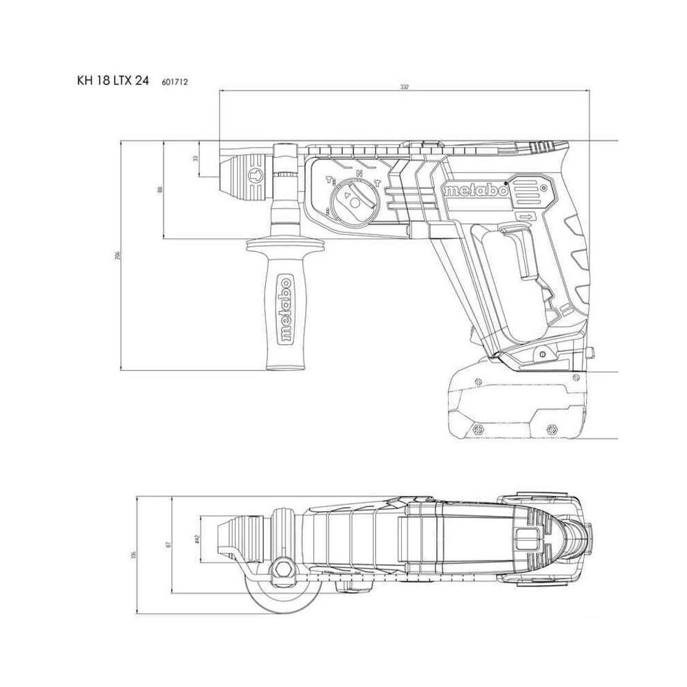 Perforateur-burineur 18V SDS-Plus KH 18 LTX 24 Metabo machine seule