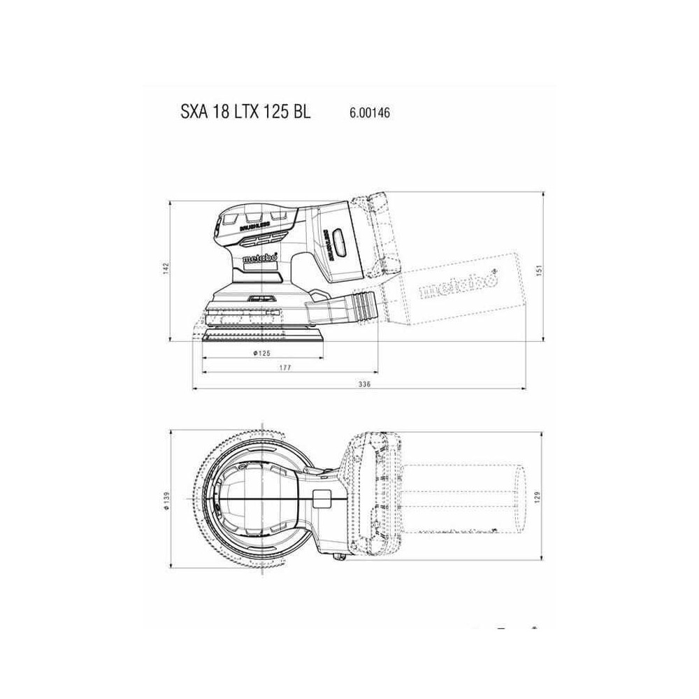 Metabo SXA 18 LTX 125 BL Ponceuse excentrique 18V nue | ProForPro