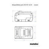 Batterie 18V LiHD 8,0 Ah Metabo 625369000 | ProForPro