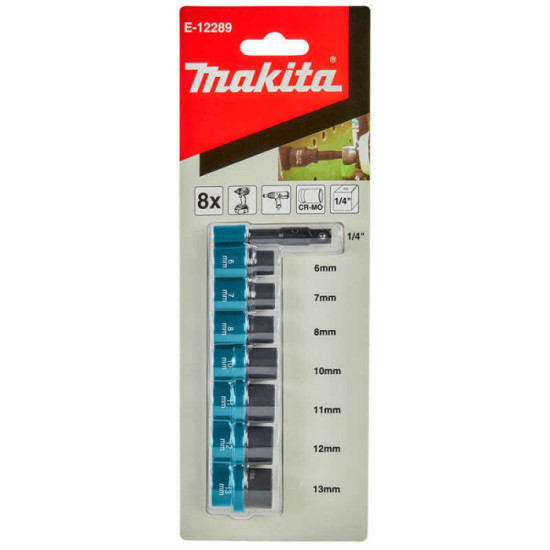 Jeu de 8 douilles à chocs 1/4" Makita E-12289 | ProForPro