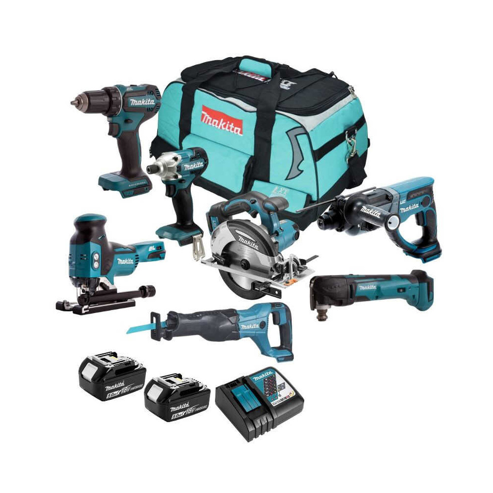 Combo 7 machines 18V LXT Makita DLX7021TX1 2x5,0 Ah | ProForPro