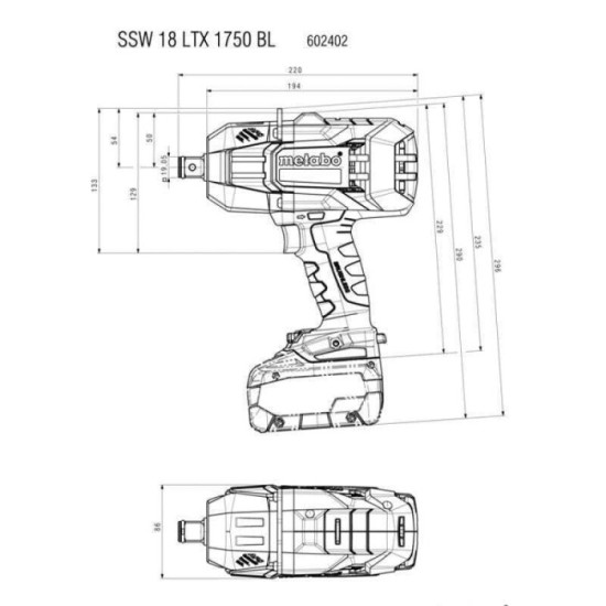 Boulonneuse à chocs 18V 1750 Nm SSW 18 LTX 1750 BL 8 Ah Metabo | ProForPro