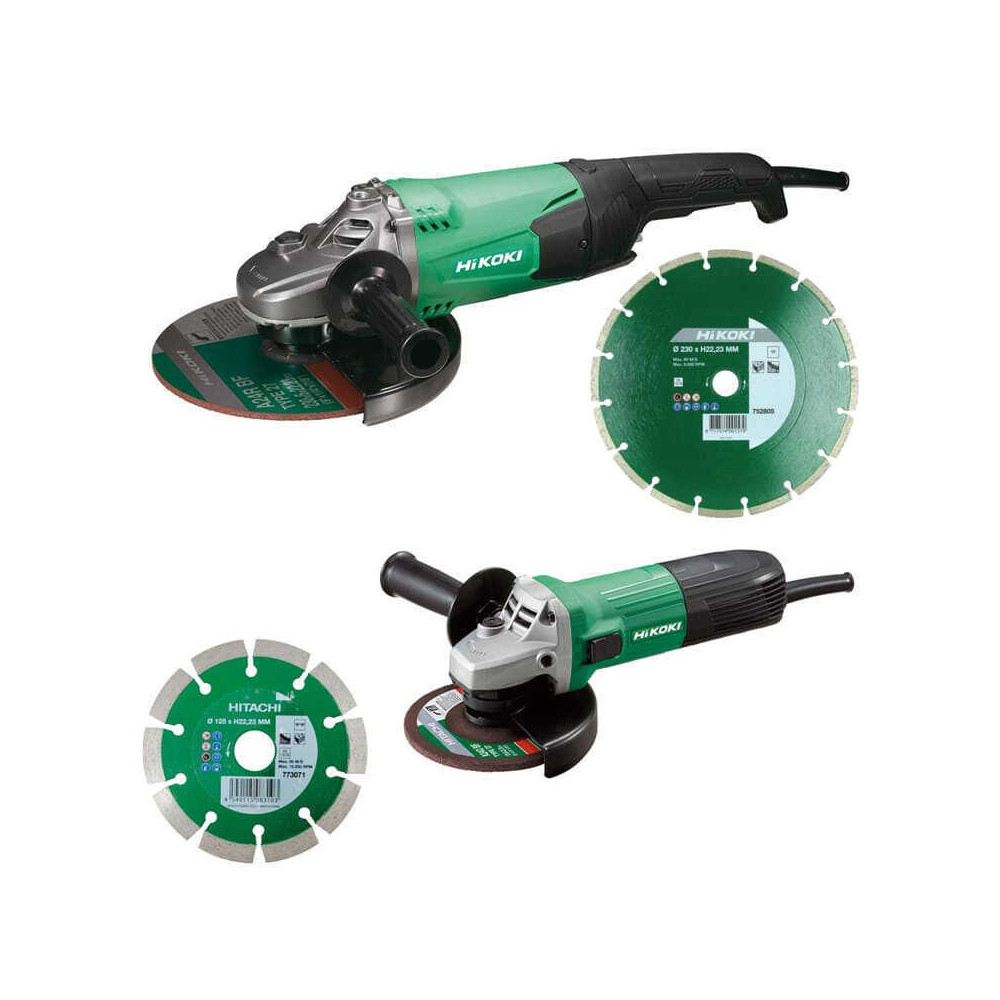 HiKOKI KG23SAYBZ Pack 2 meuleuses Ø230 et Ø125 mm | ProForPro