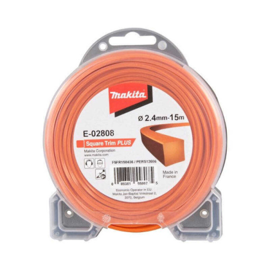 Fil débroussailleuse carré Makita E-02808 Ø2,4 mm 15 m | ProForPro