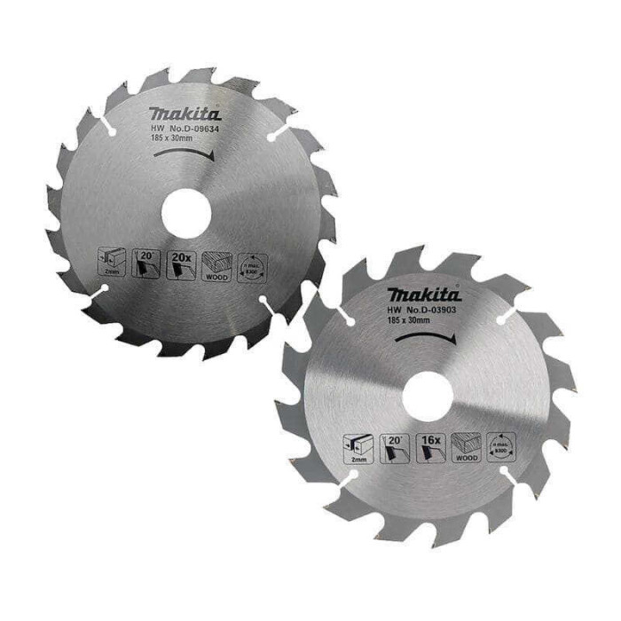 Lot de 2 lames carbure bois standard Ø185 mm Makita D-20052 | ProForPro