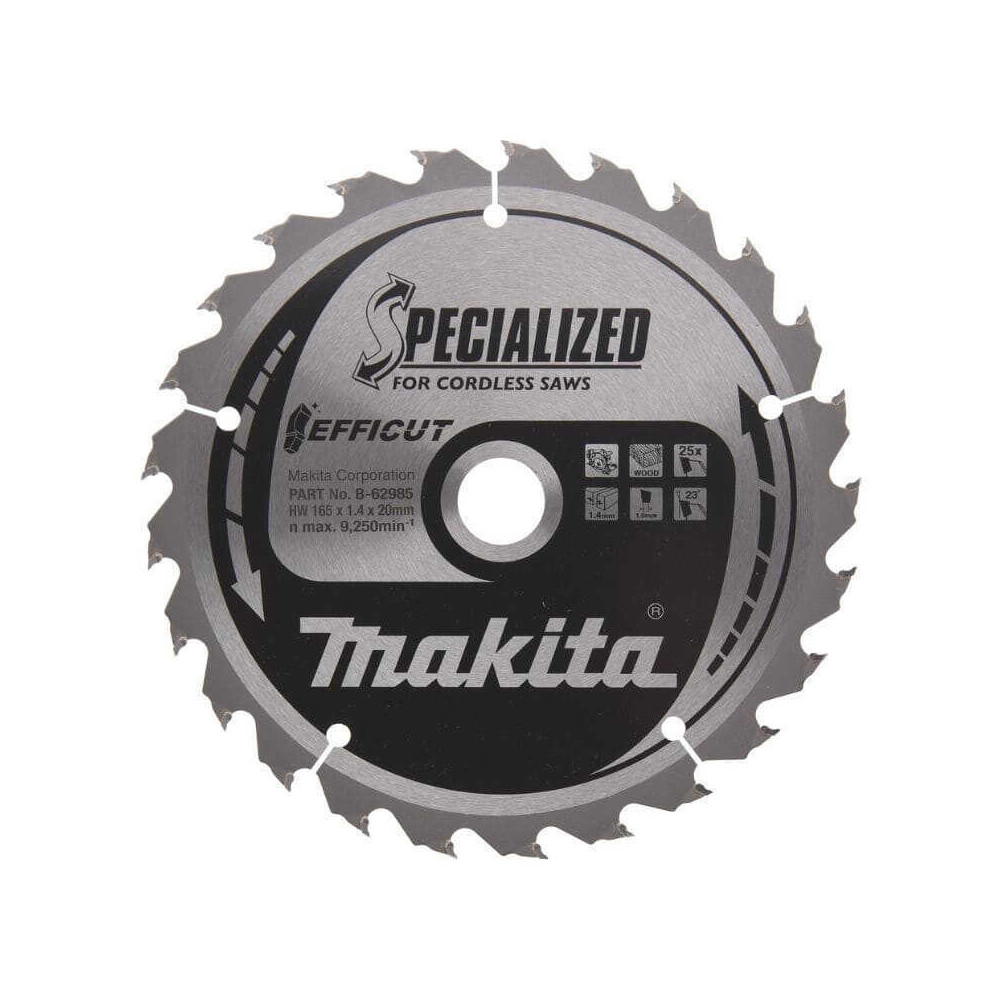 Lame de scie circulaire Specialized Efficut Ø165 mm 25 dents Makita B-62985 | ProForPro
