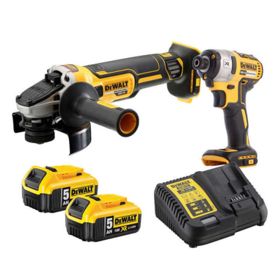 PowerPack DeWalt PPACK0001 visseuse à chocs + meuleuse 2×5,0Ah | ProForPro