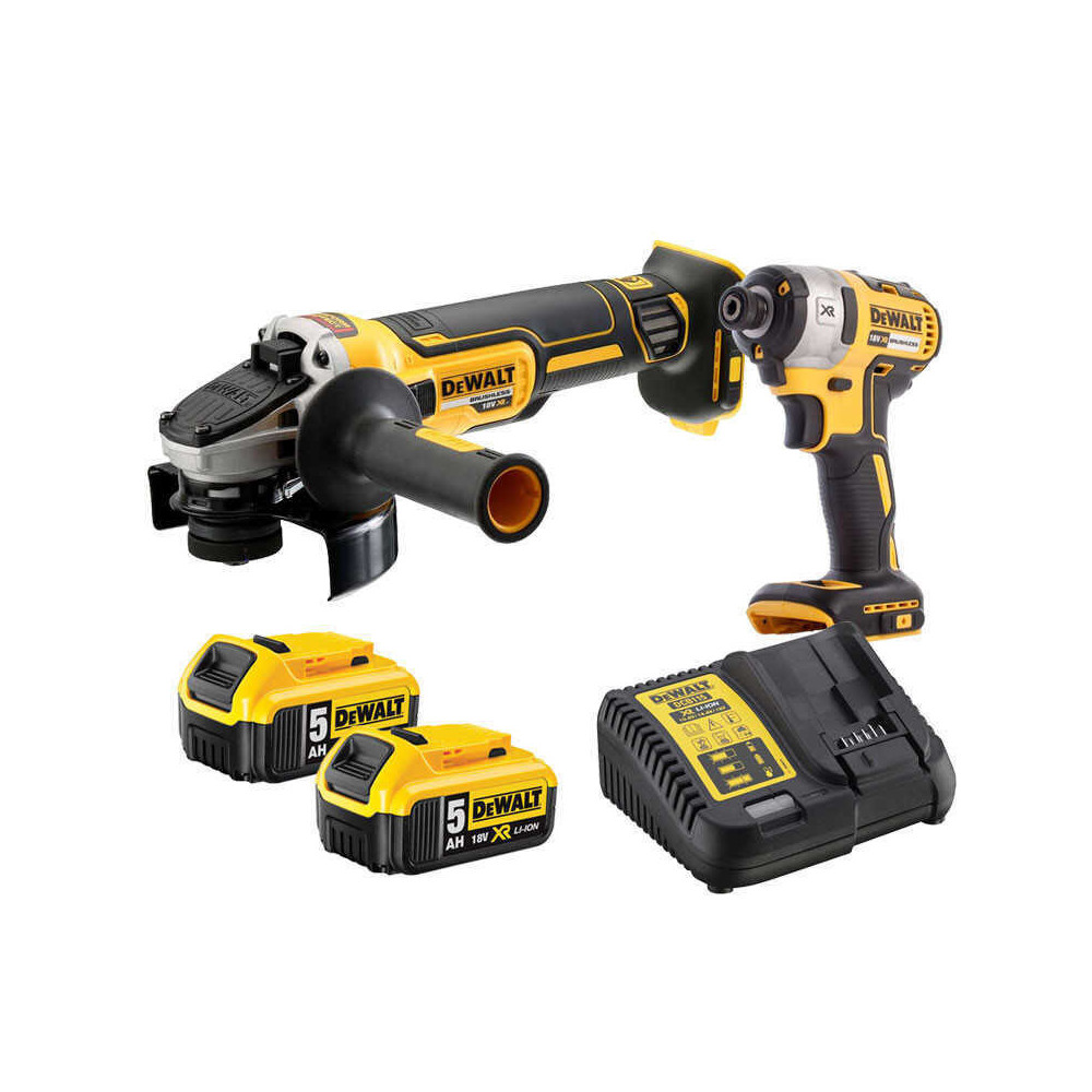 PowerPack DeWalt PPACK0001 visseuse à chocs + meuleuse 2×5,0Ah | ProForPro
