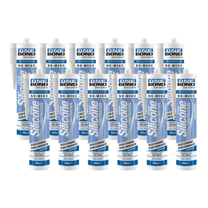 Silicone de construction blanc 300 ml carton de 12 OneBond