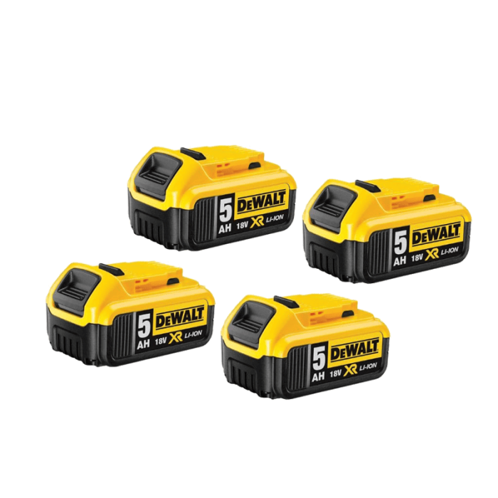 DeWalt — Lot de 4 batteries XR 18V 5,0 Ah (DCB184) | ProForPro