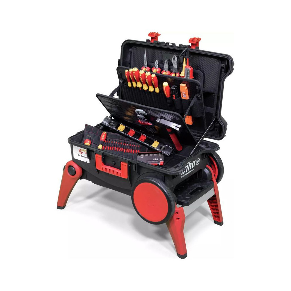 WIHA 45734 - Caisse à outils électricien XXL 80 pcs roues