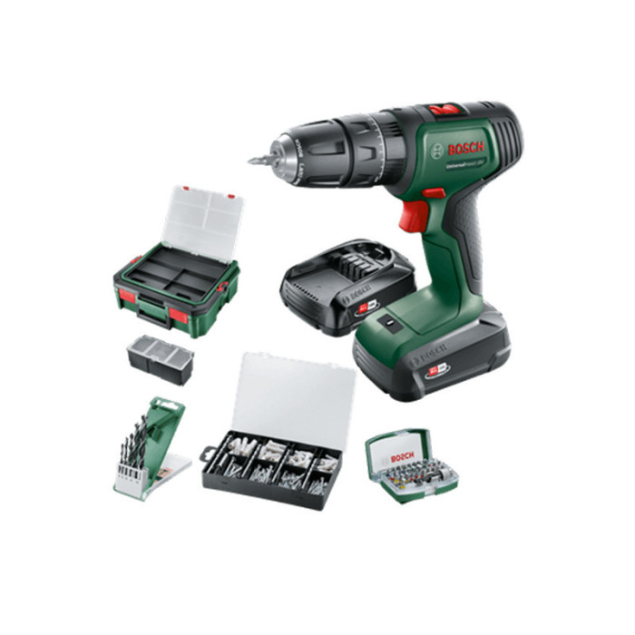 Bosch — Perceuse-visseuse 18V kit 2×1,5 Ah + accessoires en SystemBox | ProForPro