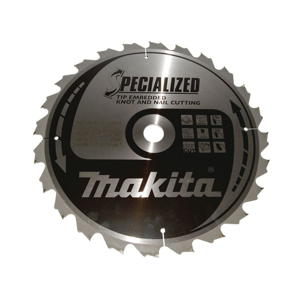 Lame carbure Specialized Ø355 mm bois avec clous Makita B-33087 | ProForPro