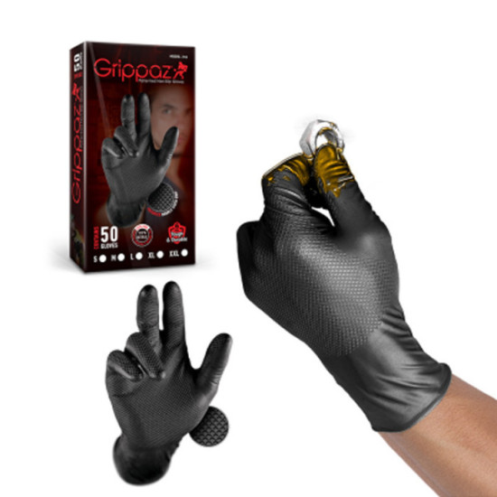 GRIPPAZ Gants nitrile noir - Taille L (9)