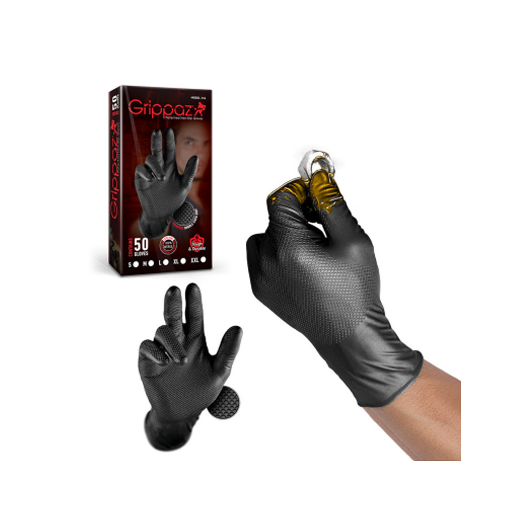 GRIPPAZ Gants nitrile noir - Taille L (9)