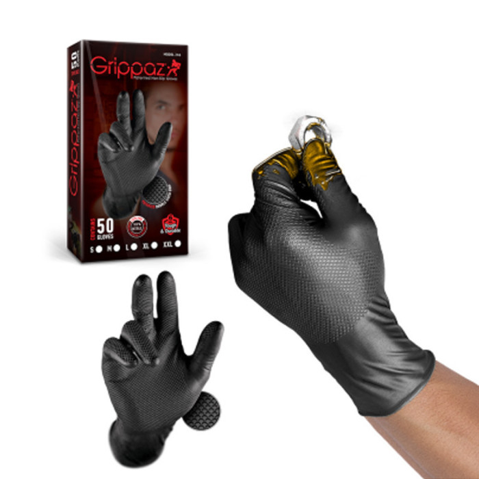 GRIPPAZ Gants nitrile noir - Taille XL (10)