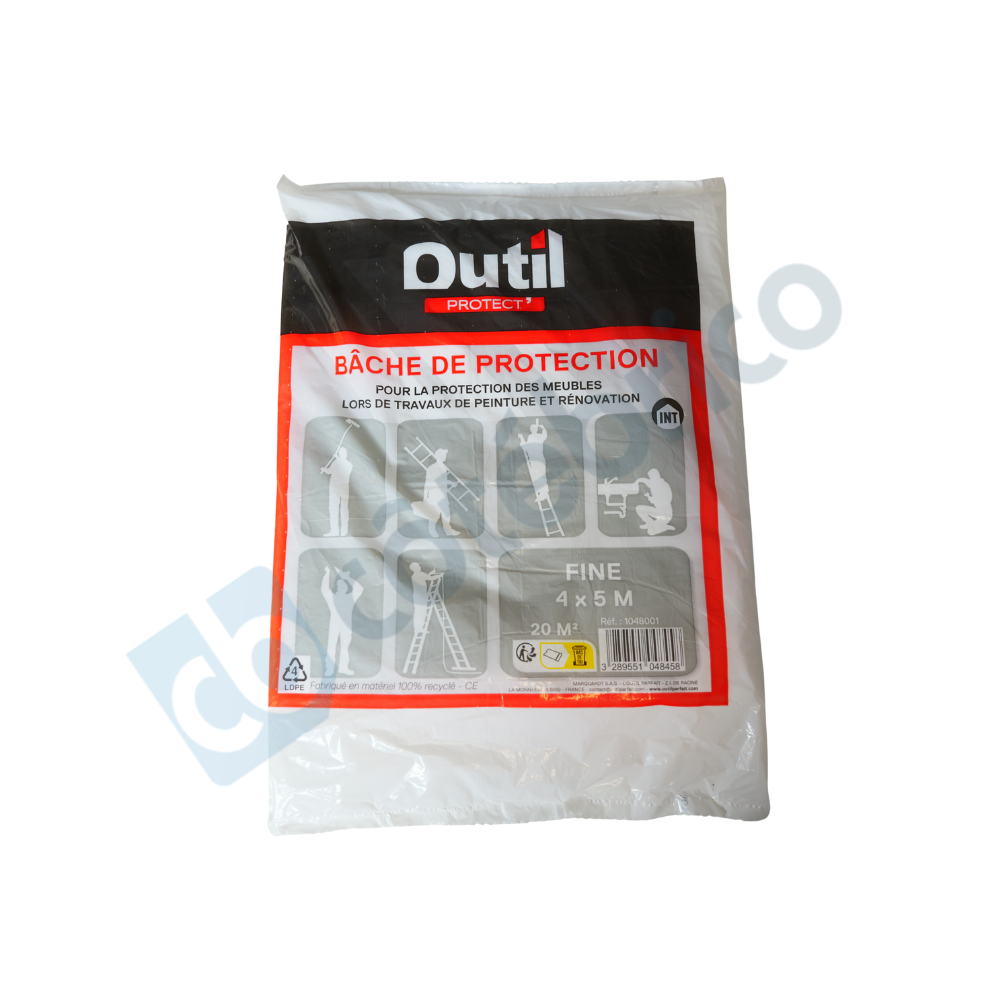 Bâche de protection fine 4x5 m 20 m² Outil Parfait