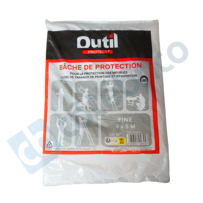 Bâche de protection fine 4x5 m 20 m² Outil Parfait