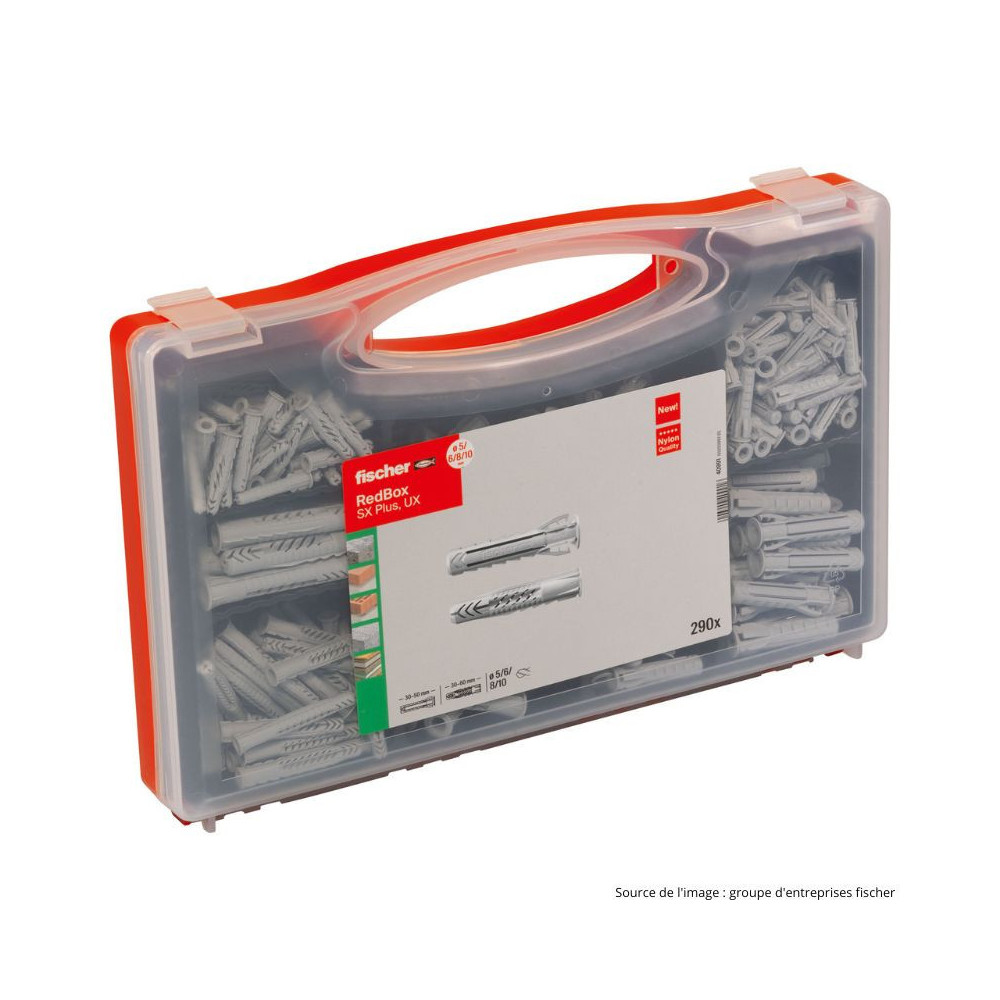 Assortiment chevilles et vis Fischer Red-Box SX Plus 290 pcs 40991